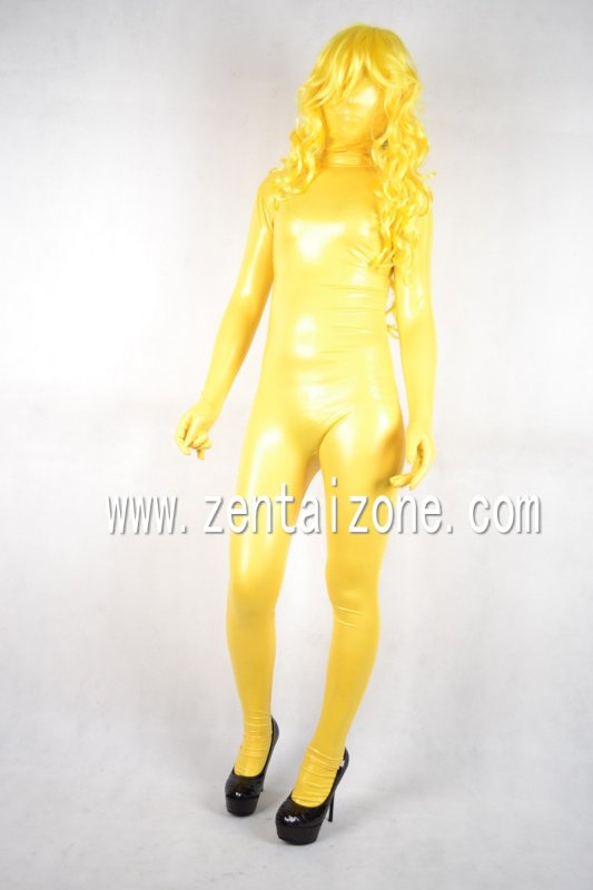 New Shiny Yellow Full Bodysuit Zentai - Click Image to Close