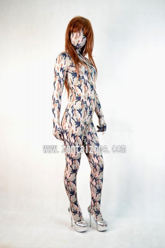Spandex Lycra Abstract Pattern Full Bodysuit Zentai Catsuit - Click Image to Close