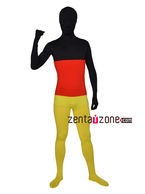German Flag Patter Lycra Spandex Unisex Zentai Suit - Click Image to Close