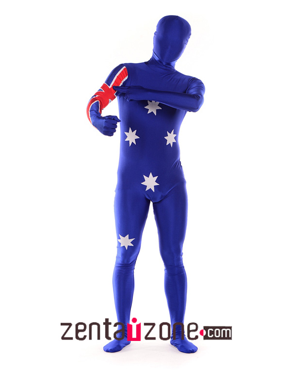 Australia Flag Spandex Unisex Zentai Suit - Click Image to Close
