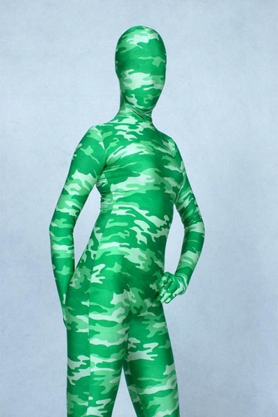 Camouflage Full Body Lycra Zentai Suit - Click Image to Close