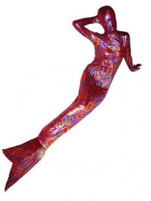 Multicolor Mermaid Shiny Metallic Zentai Suit - Click Image to Close