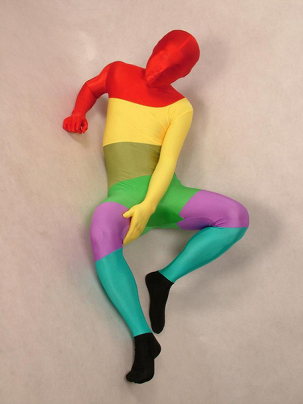 Multicolor Lycra Unisex Zentai Full Body Suit - Click Image to Close