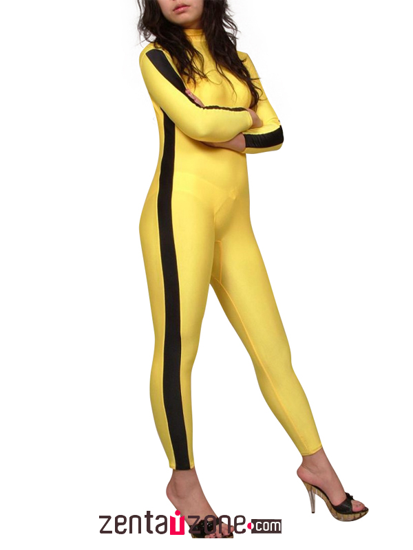 Yellow and Black Spandex Lycra Catsuit - Click Image to Close