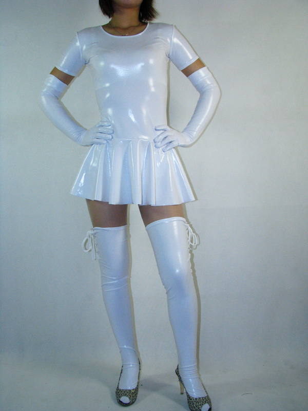 Sexy White Shiny Metallic Dress - Click Image to Close