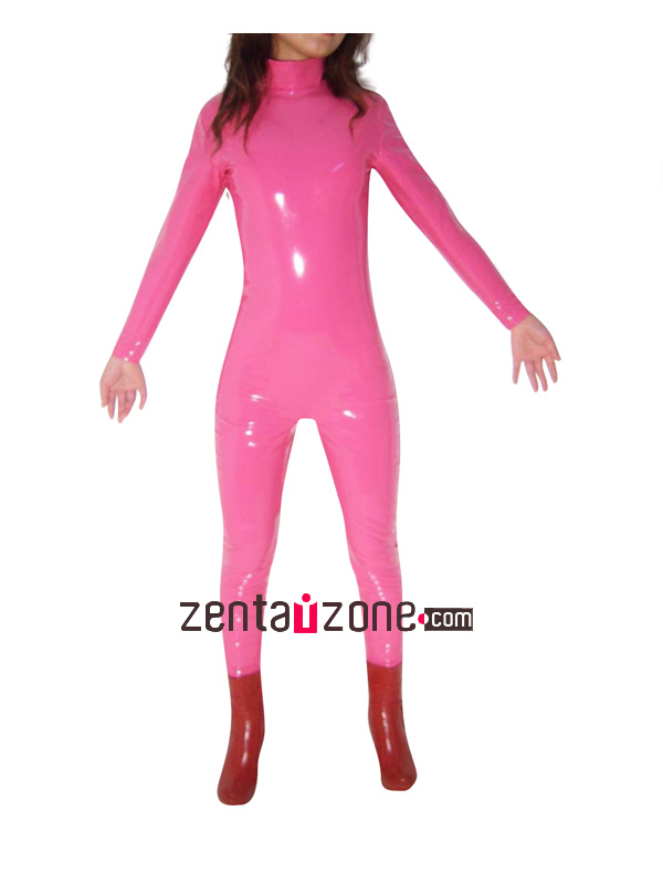 Pink Shiny Unisex Catsuit - Click Image to Close