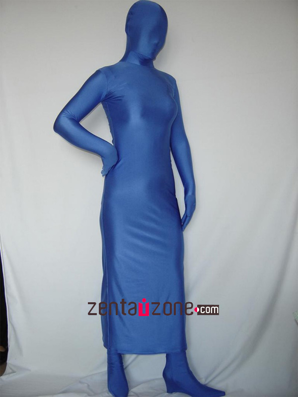 Lycra Blue Unicolor Spandex Zentai Suit - Click Image to Close