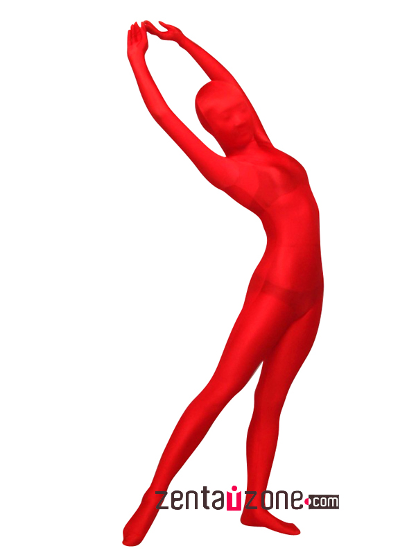 Unicolor Red Lycra Spandex Zentai Suit - Click Image to Close