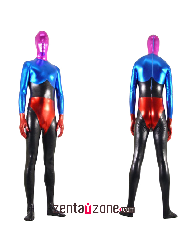 Multicolor Unisex Metallic Shiny Zentai Suit - Click Image to Close