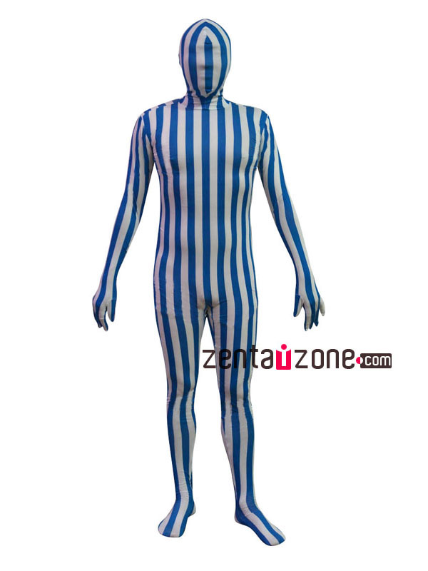 Blue And White Spandex Full Body Camouflage Suit - Click Image to Close