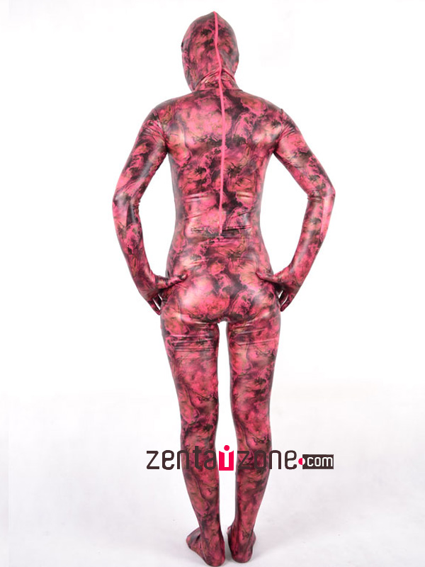 2014 Floral Pattern PU Metallic Zentai Suit - Click Image to Close