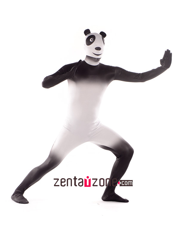 Lycra Spandex Panda Print Zentai Bodysuit - Click Image to Close