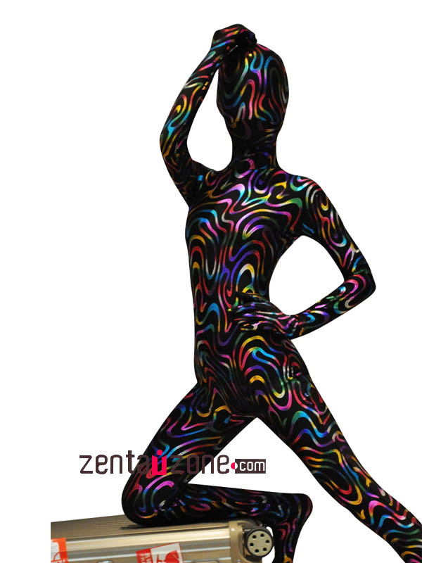 Lycra Full Bodysuit Zentai With Metallic Pattern - Click Image to Close