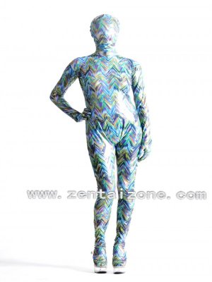 Painting Multicolor Full Bodysuit Shiny Metallic Zentai