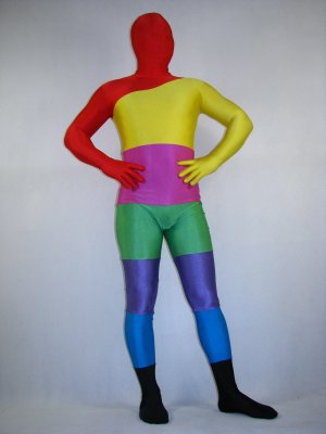 Rainbow Spandex Lycra Unisex Zentai Suit