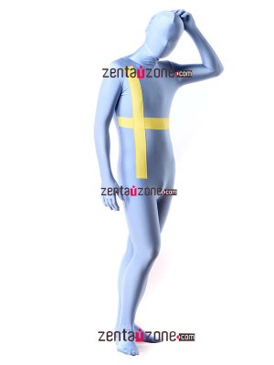 Spandex Lycra Full Body Sweden Flag Zentai Suit