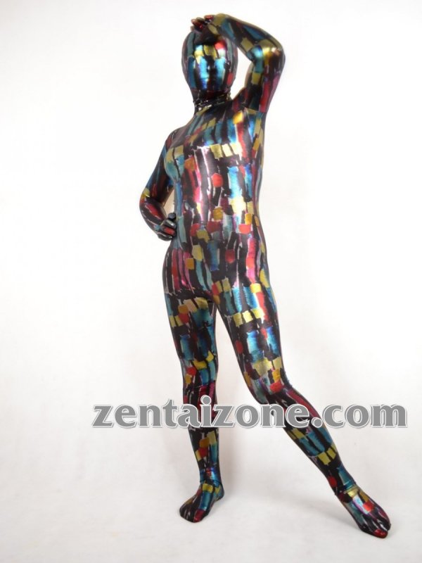 2011 Watercolor Shiny Fullbodysuit Zentai - Click Image to Close