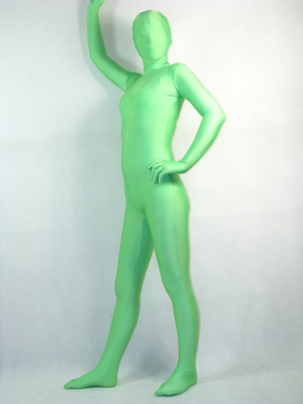 Green Unicolor Lycra Unisex Full Body Zentai Suit - Click Image to Close