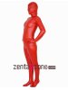 2014 Red PU Metallic Zentai Suit With Open Eyes And Mouth