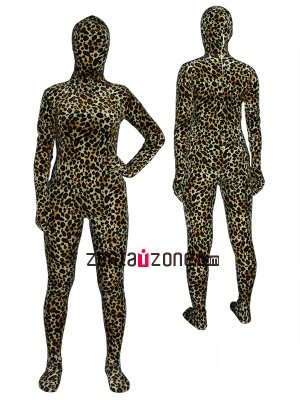 Cool Leopard Thicken Velvet Zentai Outfit