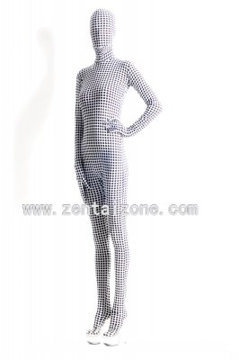 Black Spots Lycra Spandex Full Bodysuit Zentai Suit