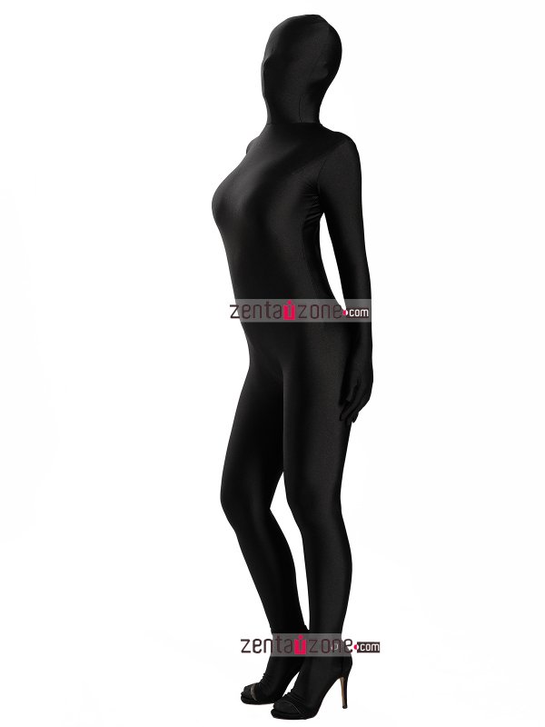 Nylon Black Spandex Zentai Full Bodysuit - Click Image to Close