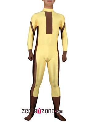 Yellow And Brown Spandex Lycra Catsuit