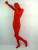 Red Unicolor Spandex Lycra Unisex Zentai Suit