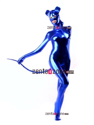 Blue Shiny Metallic Animal Catsuit