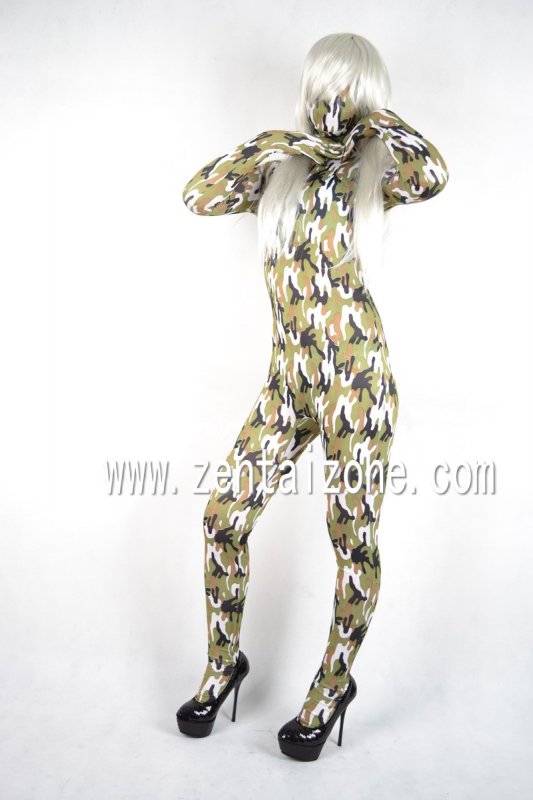 Lycra Abstract Pattern Zentai Catsuit - Click Image to Close