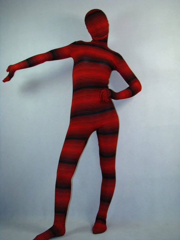 Red Camouflage Lycra Unisex Zentai Suit - Click Image to Close