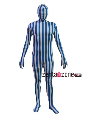 Blue And White Spandex Full Body Camouflage Suit