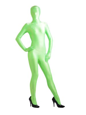 Unisex Light Green Lycra Full Body Zentai Suit