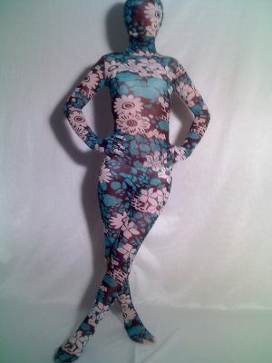 Sexy Unisex Floral Velvet Zentai Suit