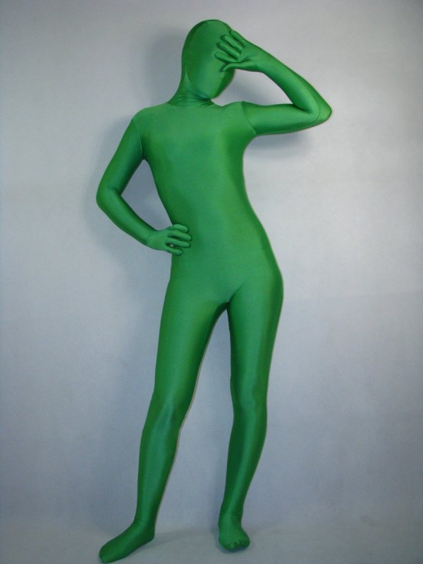 Unisex Green Lycra Spandex Full Body Zentai Suit - Click Image to Close