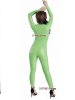 Pu Shiny Grass Green Catsuit With Front Zip