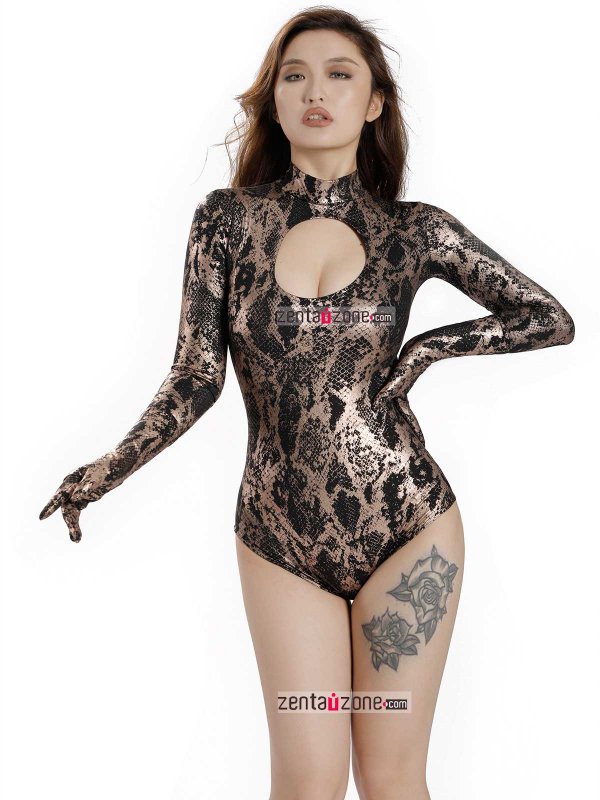 Sexy Cut Out Metalic Leotard - Click Image to Close