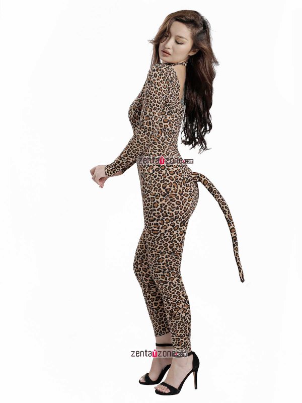 Cute Leopard Spandex Catsuit - Click Image to Close