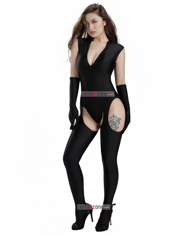 Nylon Spandex Sexy Catsuit For Party Time - Click Image to Close