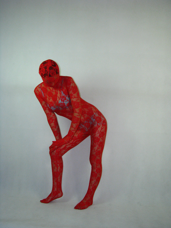 Red Transparent Lace Zentai Suit - Click Image to Close