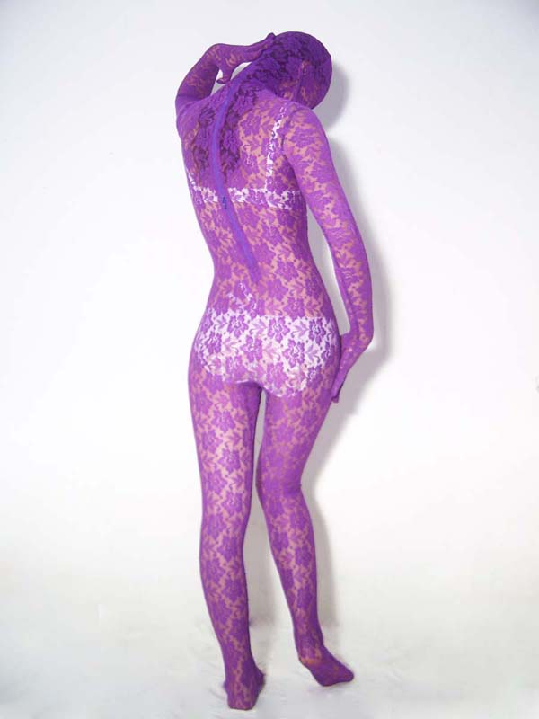 Sexy Unisex Transparent Velvet Zentai Suit - Click Image to Close