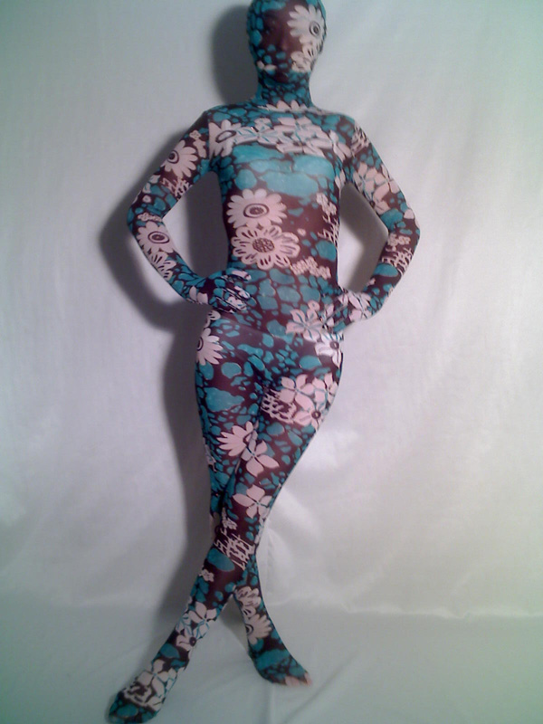 Sexy Unisex Floral Velvet Zentai Suit - Click Image to Close