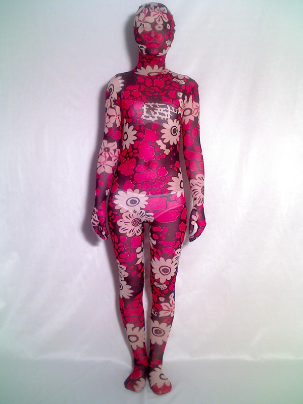 Sexy Velvet Floral Unisex Zentai Suit
