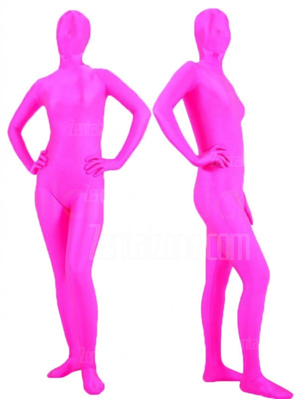 Pink Sexy Spandex Lycra Full Body Catsuit - Click Image to Close