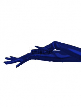 Blue Lycra Spandex Long Gloves