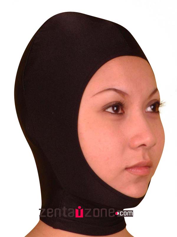 Black Open Face Lycra Spandex Hood - Click Image to Close