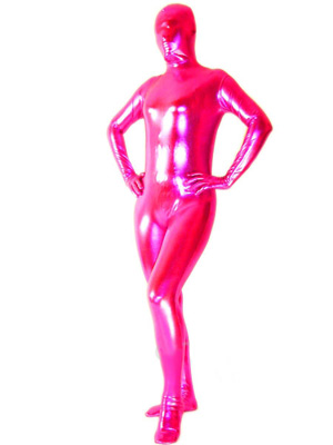 Pink Shiny Full Body Zentai Suit - Click Image to Close