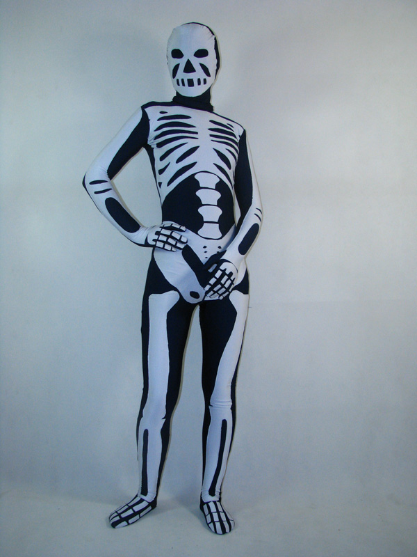 Skeleton Lycra Unisex Zentai Suit - Click Image to Close