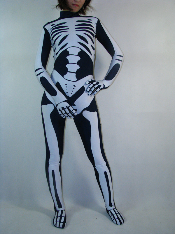 Skeleton Lycra Unisex Zentai Suit - Click Image to Close