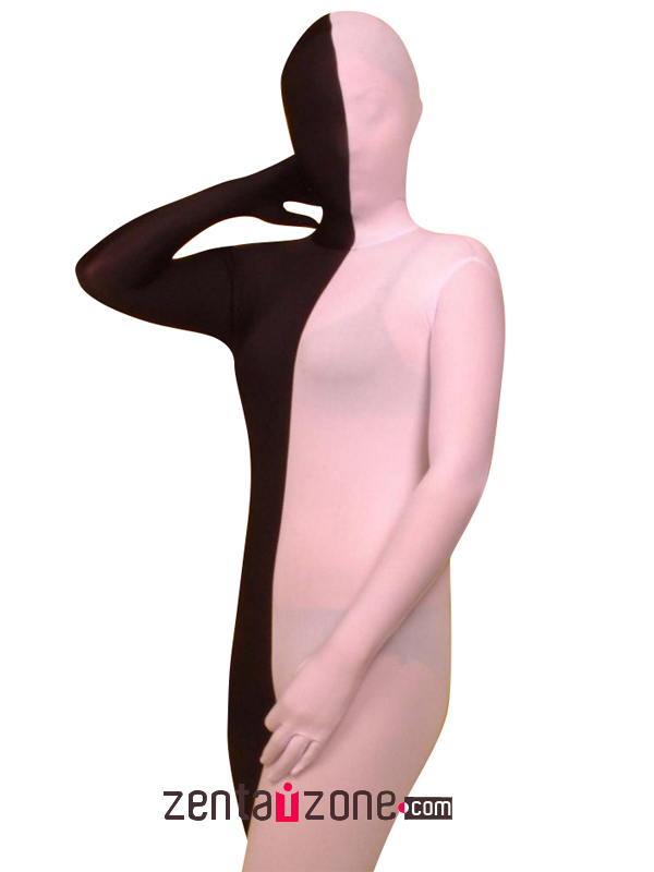 Pink And Black Lycra Spandex Unisex Zentai Suit - Click Image to Close